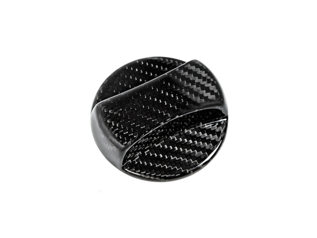 Dry Carbon Competition Fuel Cap Cover Close Up Shot