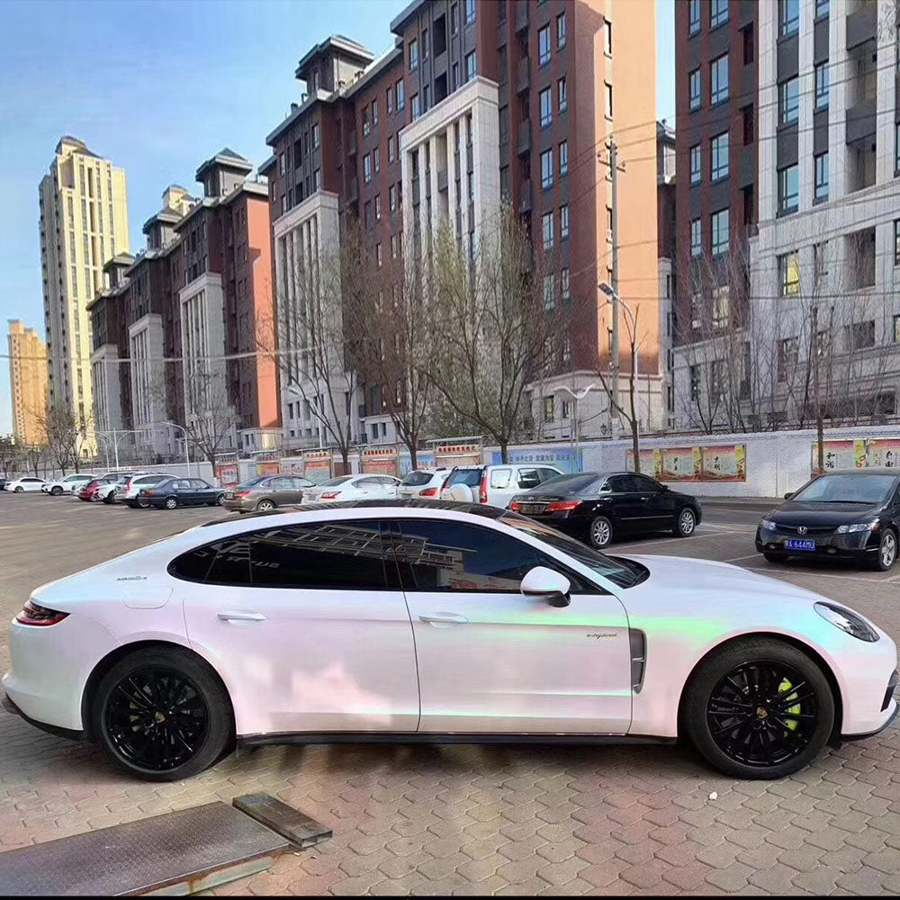 diamond blue white car wrap