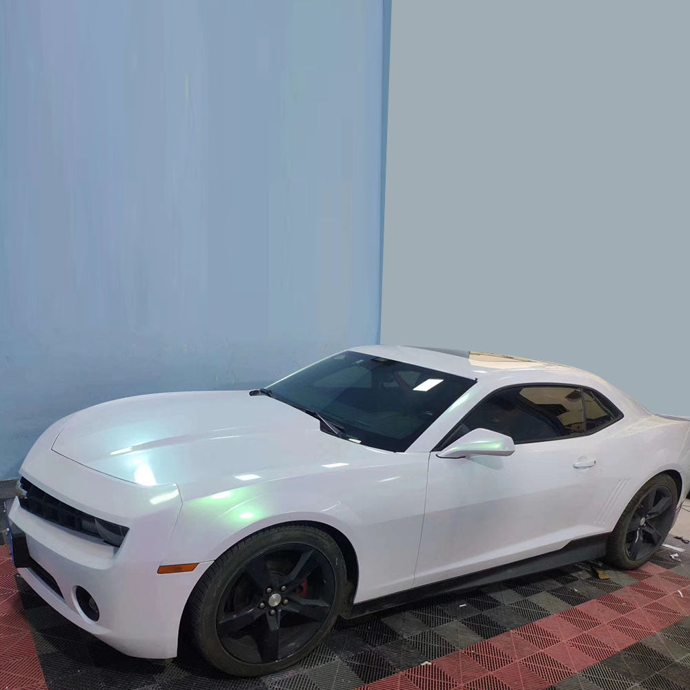 car wrapped in diamond blue white car wrap