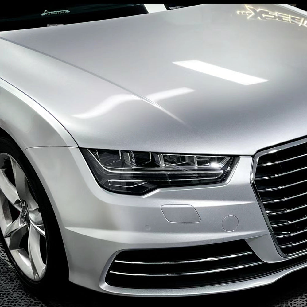 diamond silver metallic car wrap