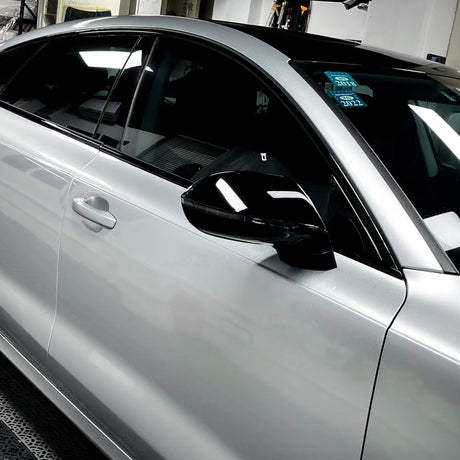 car wrapped in diamond silver metallic car wrap