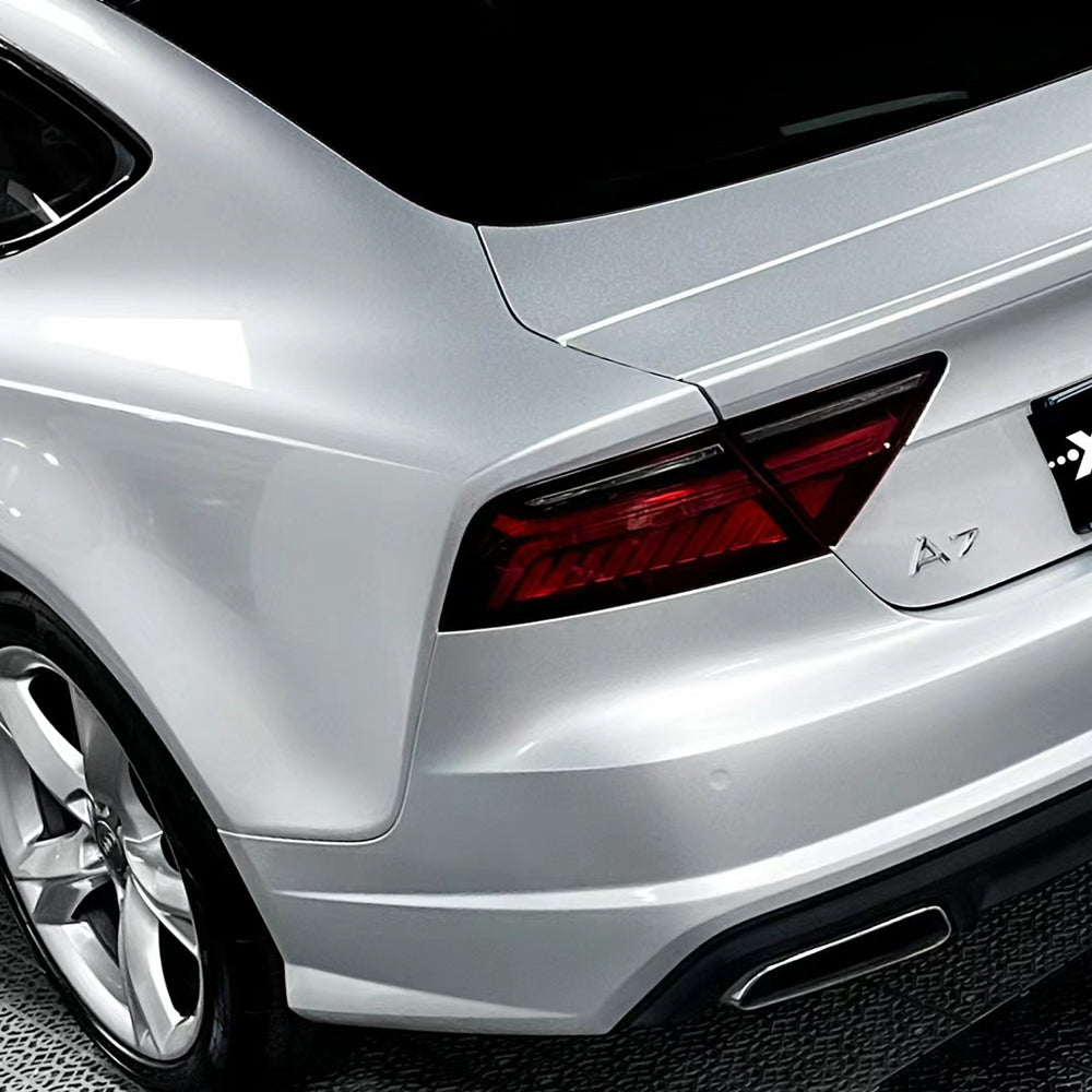 diamond silver metallic car wrap up close