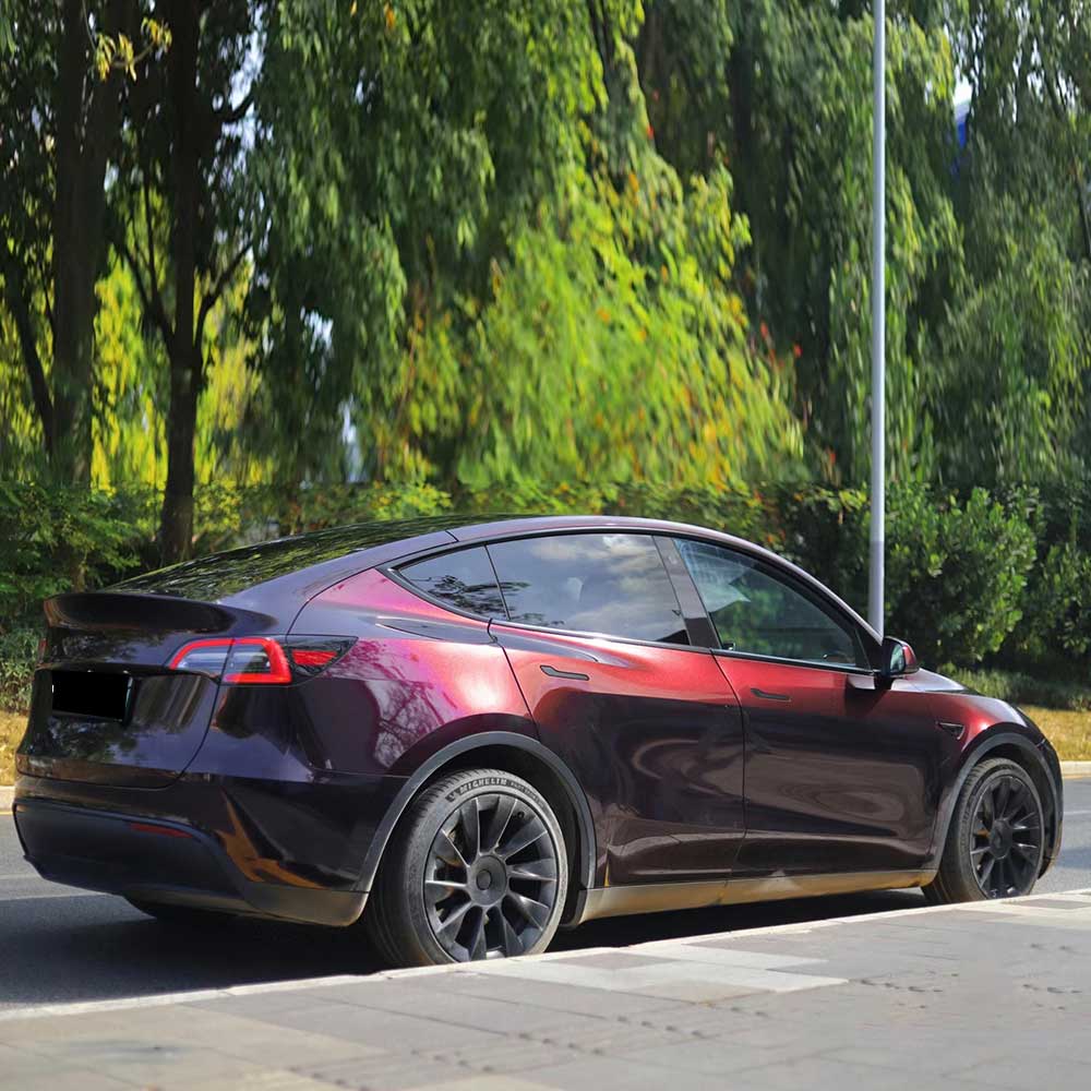 midnight red car wrap