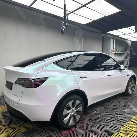 color changing gloss aurora white car wrap