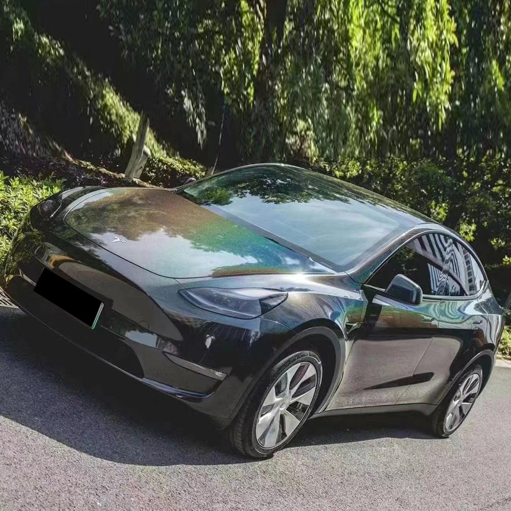 color shifting laser black car wrap