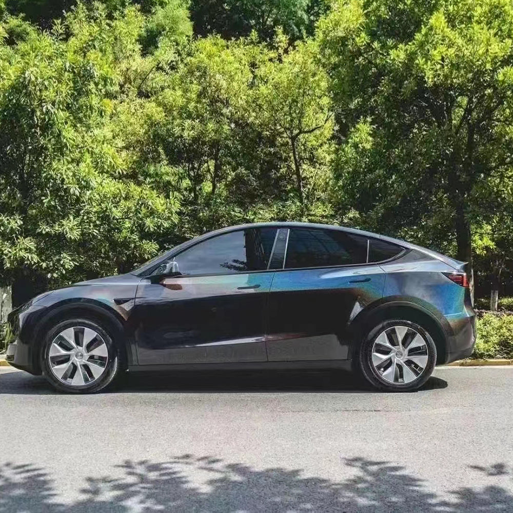 laser black metallic gloss car vehicle wrap