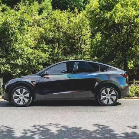 laser black metallic gloss car vehicle wrap