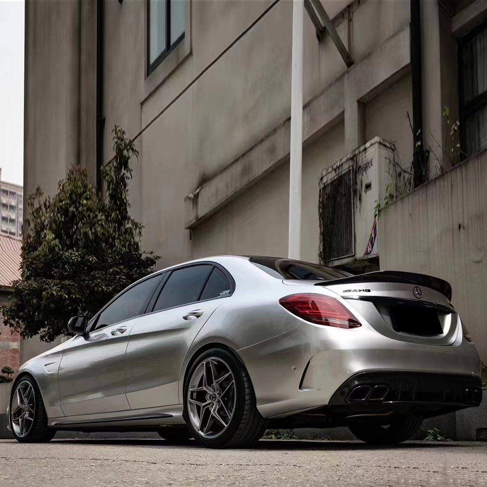 liquid star silver car wrap on a sports car