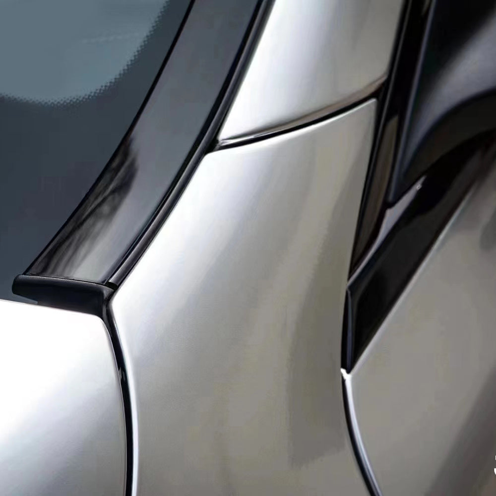 up close look of liquid star silver car wrap