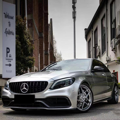 mercedes wrapped in liquid star silver car wrap