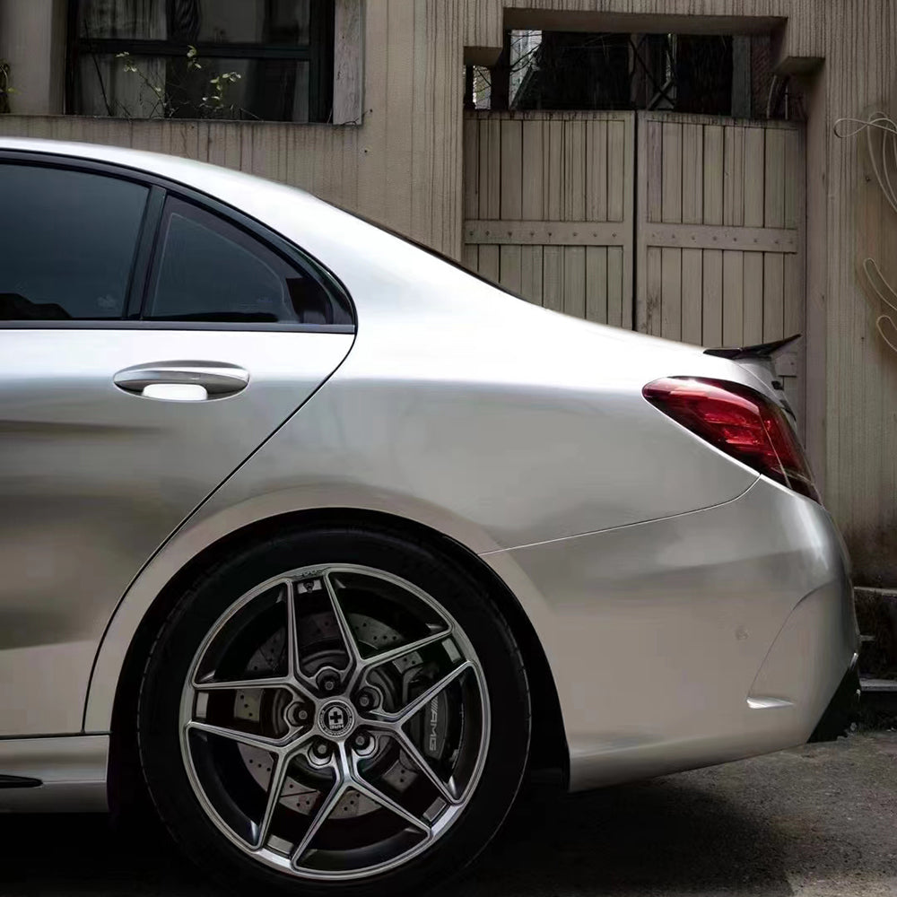 liquid star silver car wrap