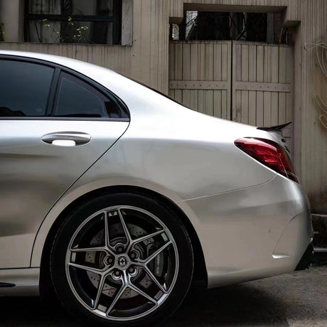 liquid star silver car wrap