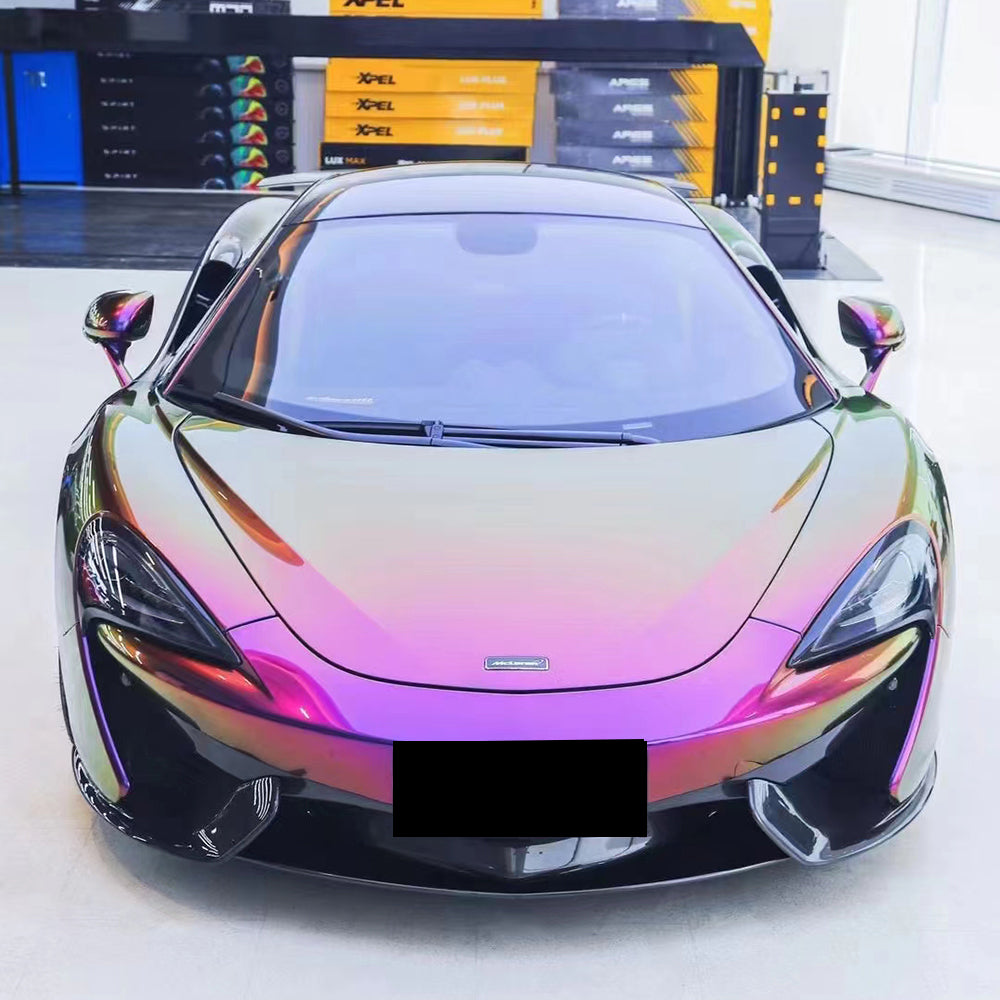 magic colored purple car wrap