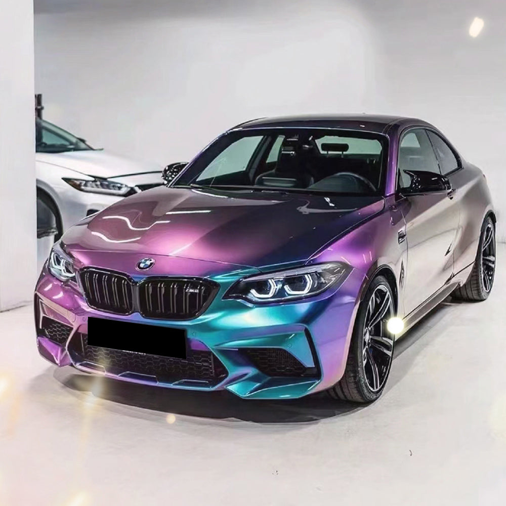 bmw wrapped in magic spectral blue car wrap