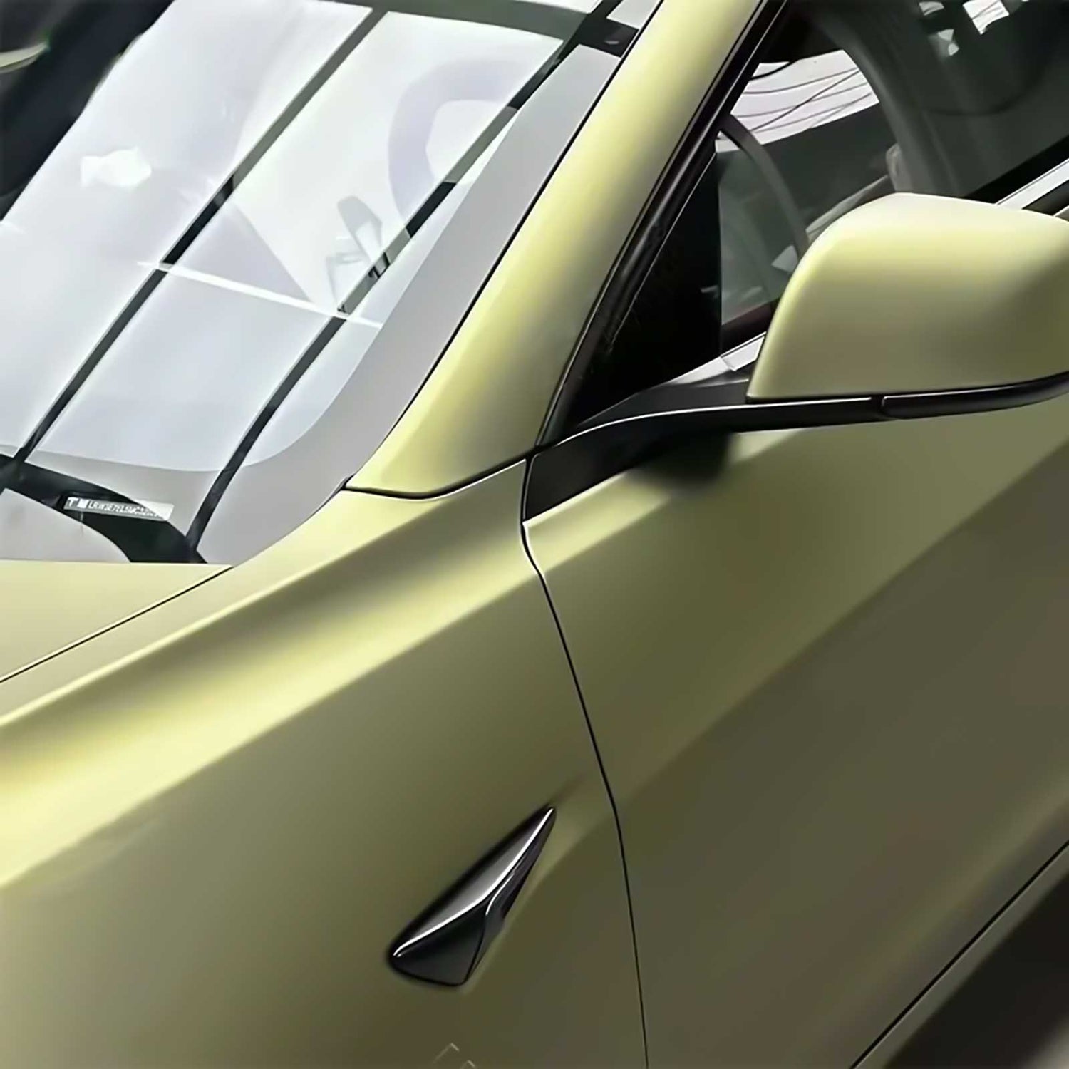 metallic lightning green matte car wrap