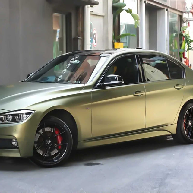 matte metallic lightning green car wrap