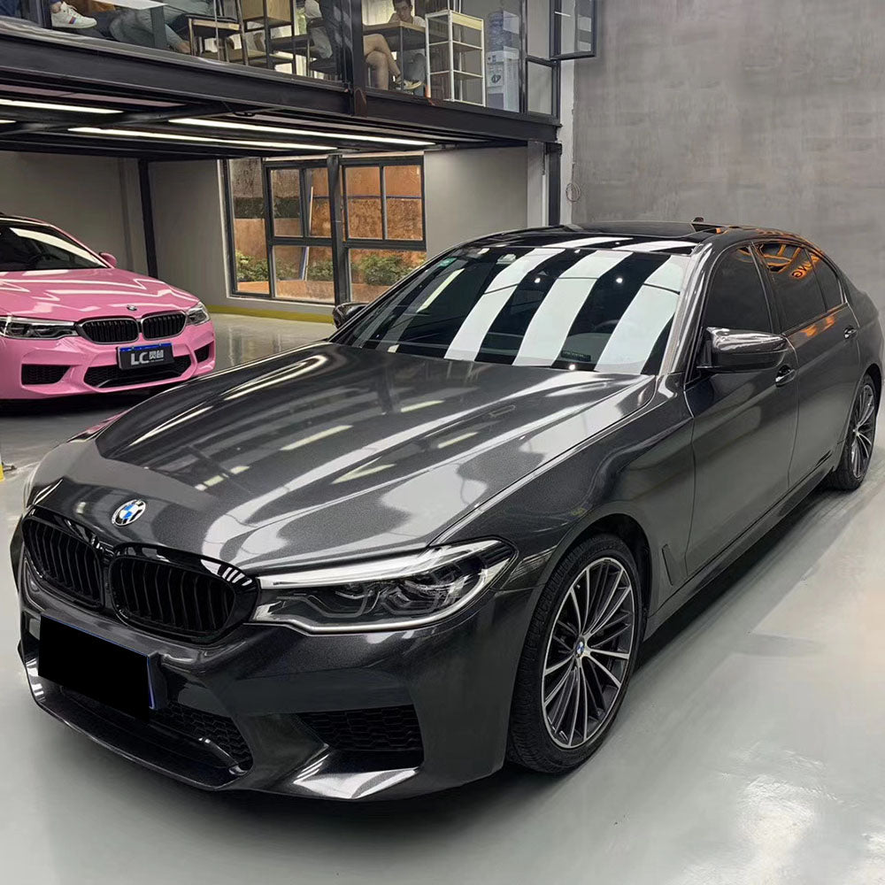 metallic dark black car wrap