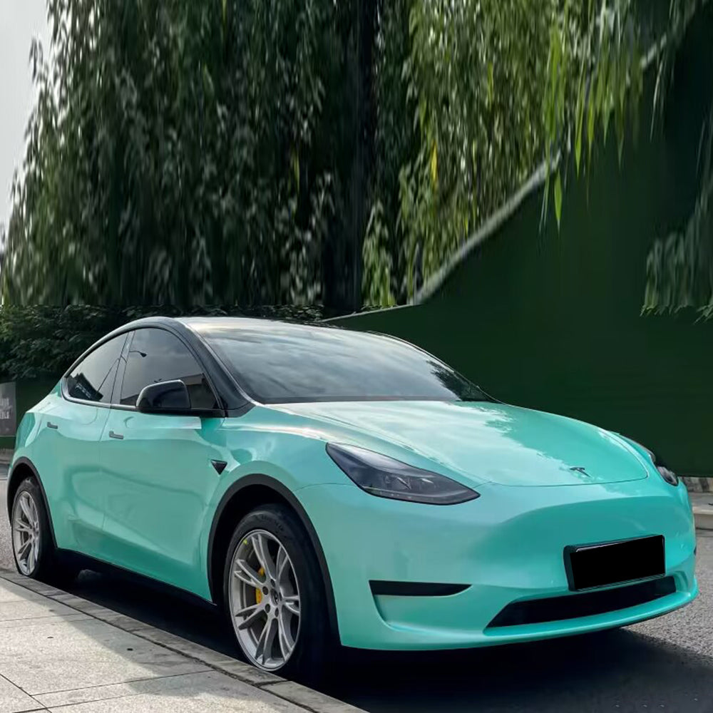 car wrapped in racing tiffany car wrap