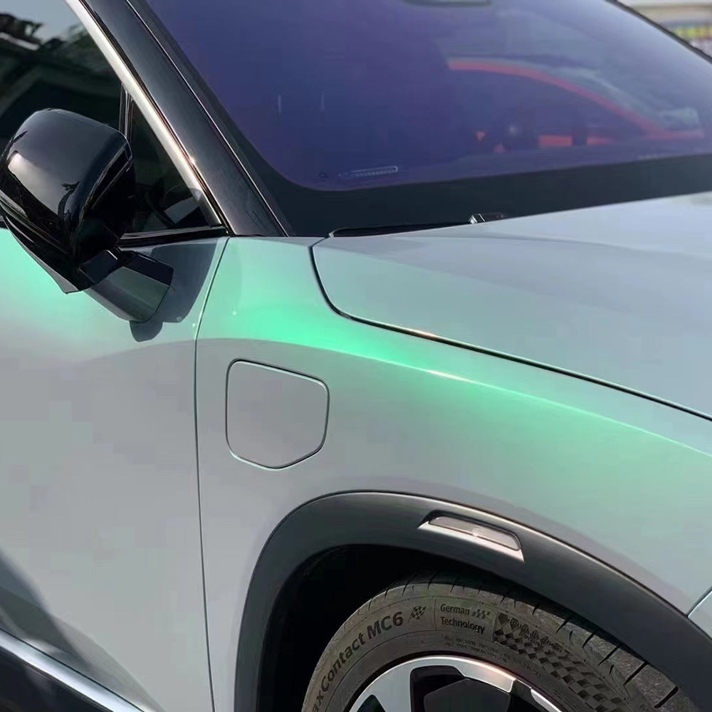 car wrapped in twin grey green car wrap