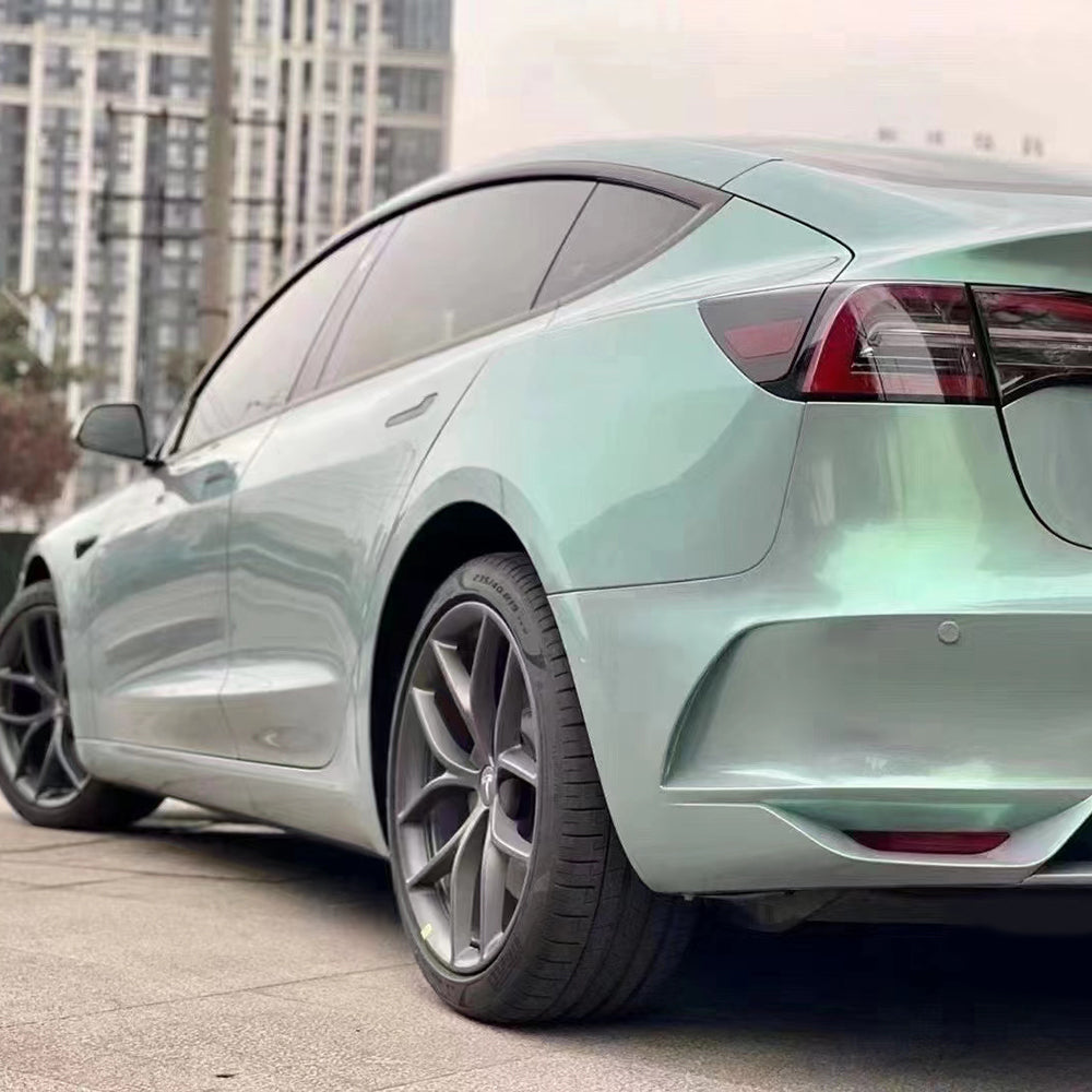 twin grey green car wrap