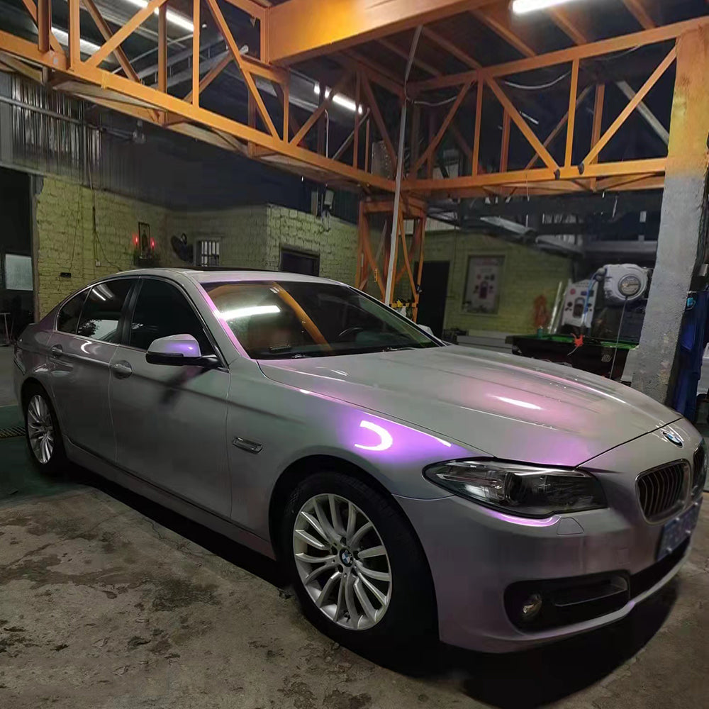 bmw wrapped in twin grey purple car wrap