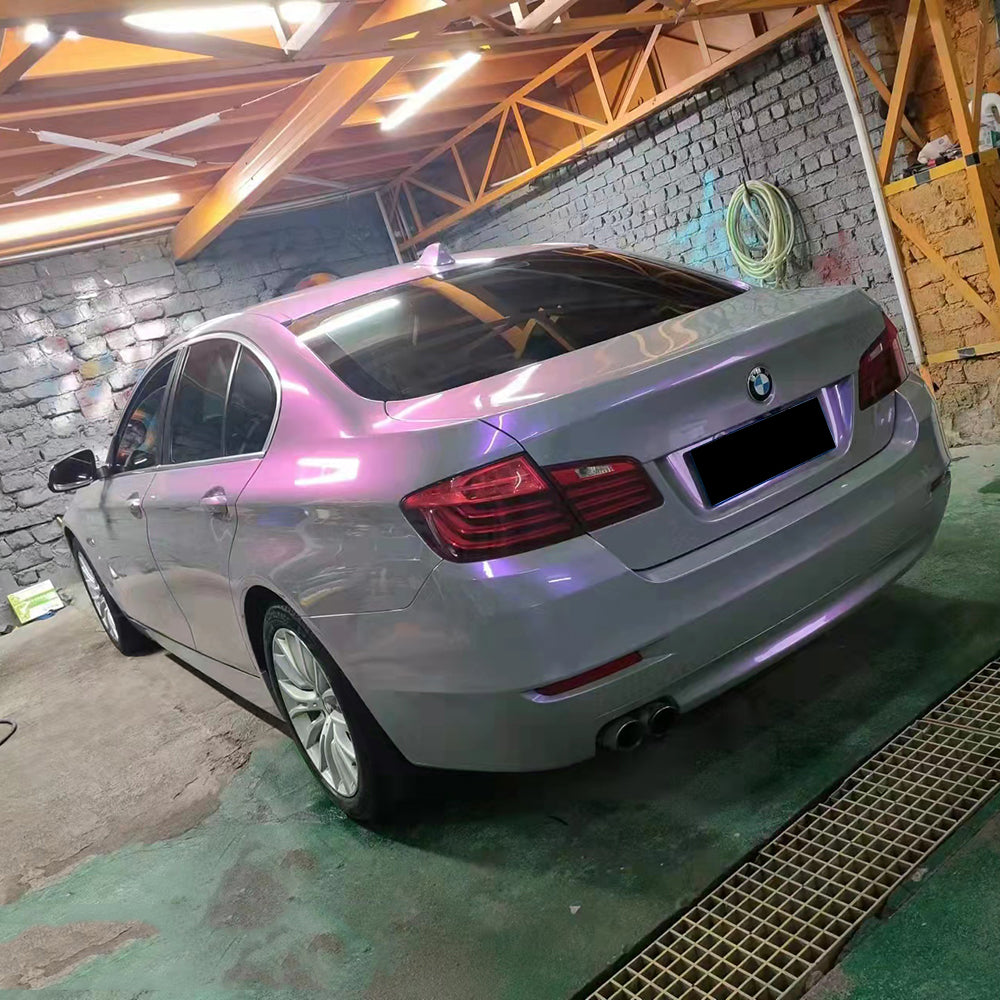 car wrapped in color changing twin grey purple car wrap
