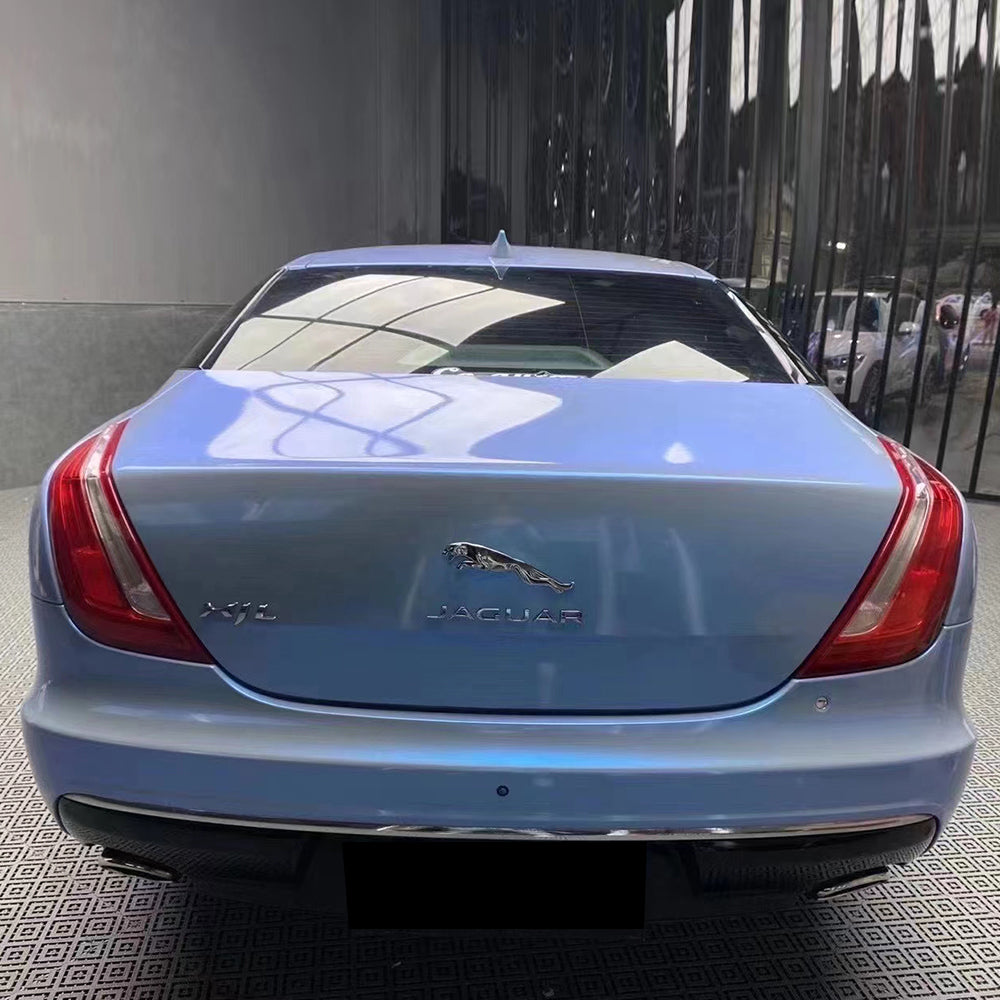 car wrapped in twin shiny grey car wrap