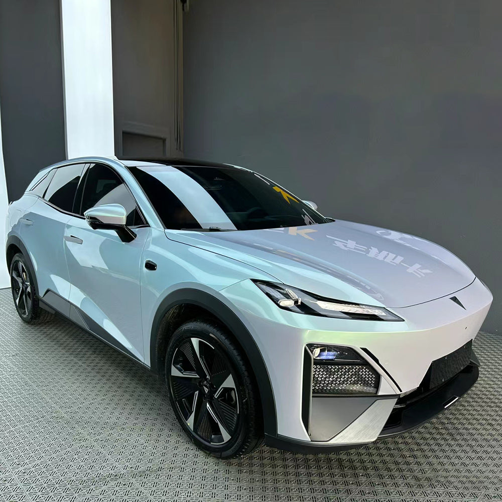 ultra matte gold blue color changing car wrap on  car