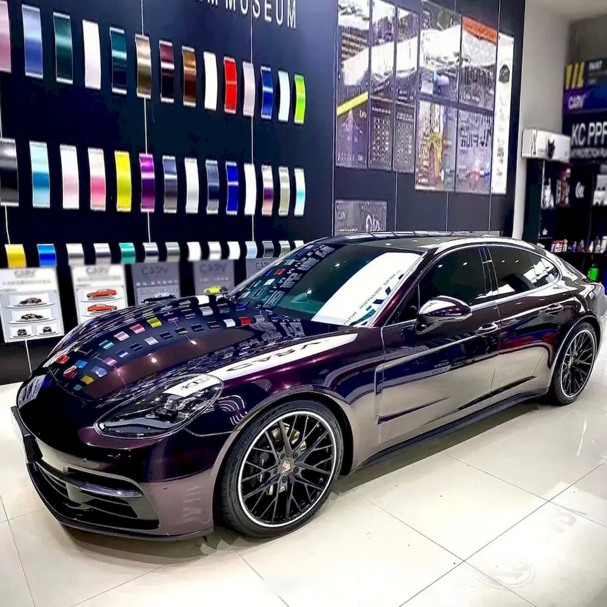 car wrapped in amethyst purple car wrap