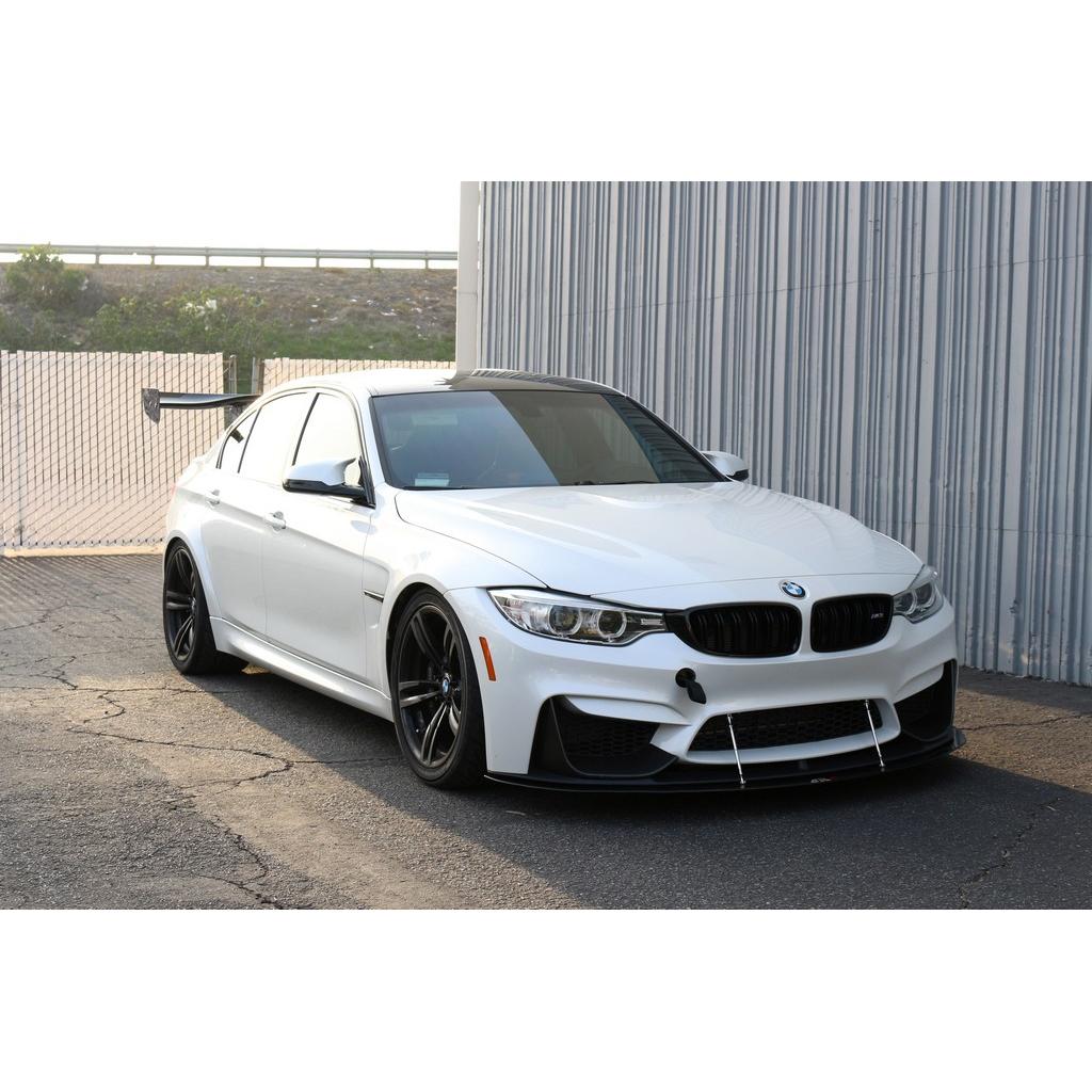 bmw m3 f80 with apr performance carbon fiber wind splitter to compliment the m performance front lip