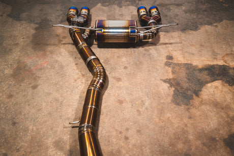 titanium equal length exhaust system for bmw f8x m3 m4 by valvetronic