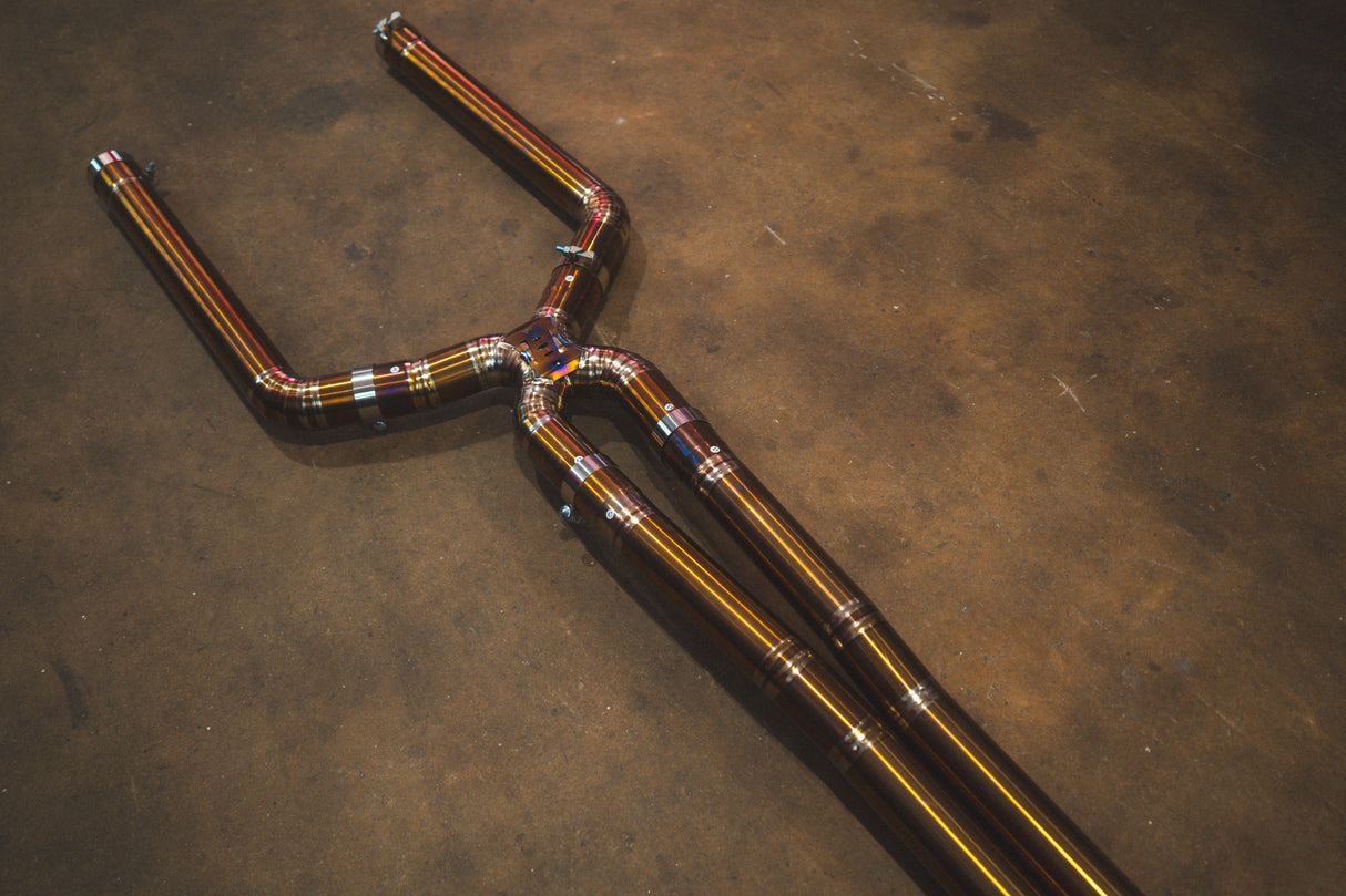part of titanium exhaust for bmw f90 m5 by valvetronic designs