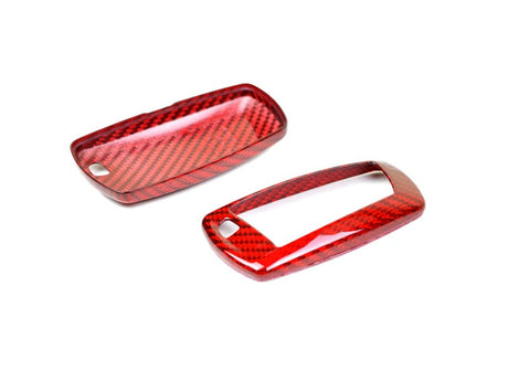 red carbon fiber key fob case for bmw by autotecknic