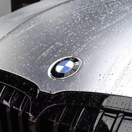 chrome alexander silver car wrap up close