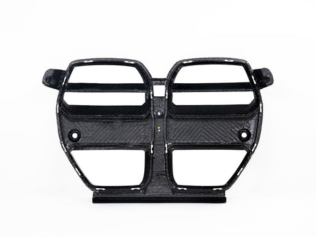 back side of dry carbon grille for bmw m3 g80 bmw m4 g82 and bmw m4 g 83 by autotecknic avanzato style