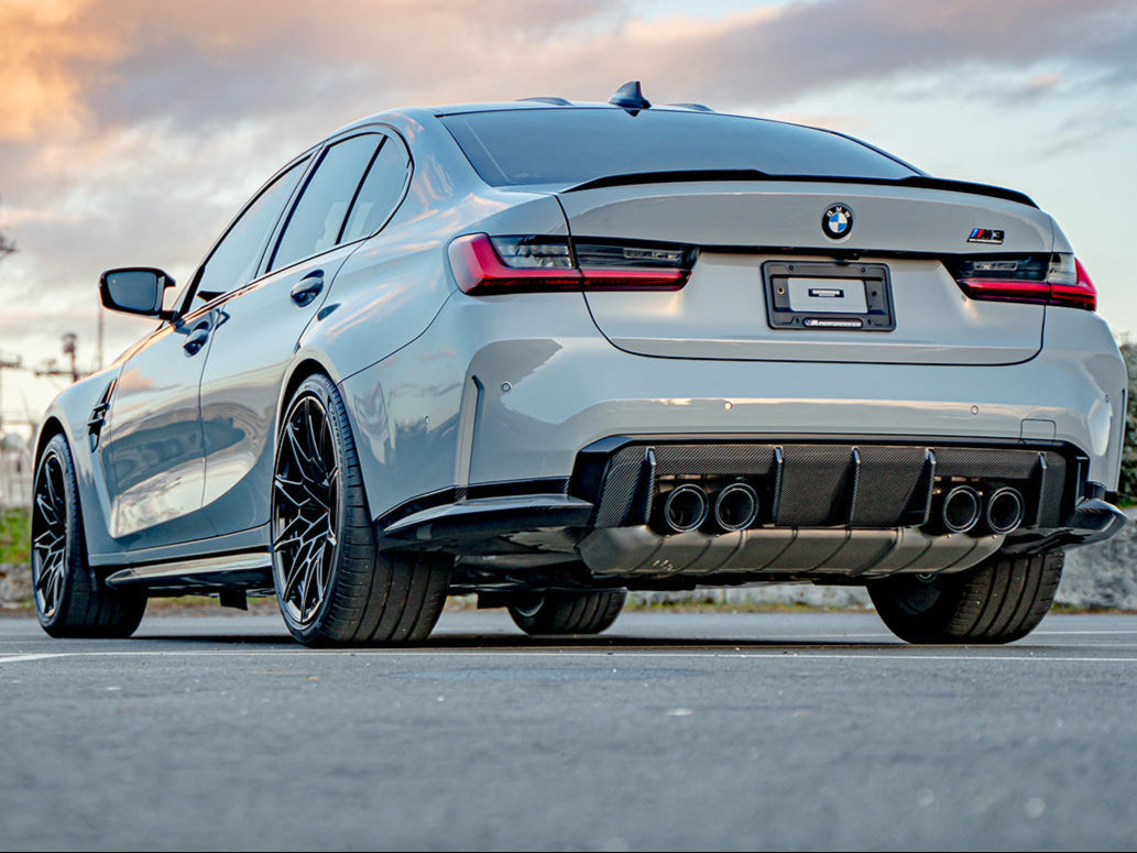 bmw m3 g80 carbon fiber rear performante diffuser by autotecknic