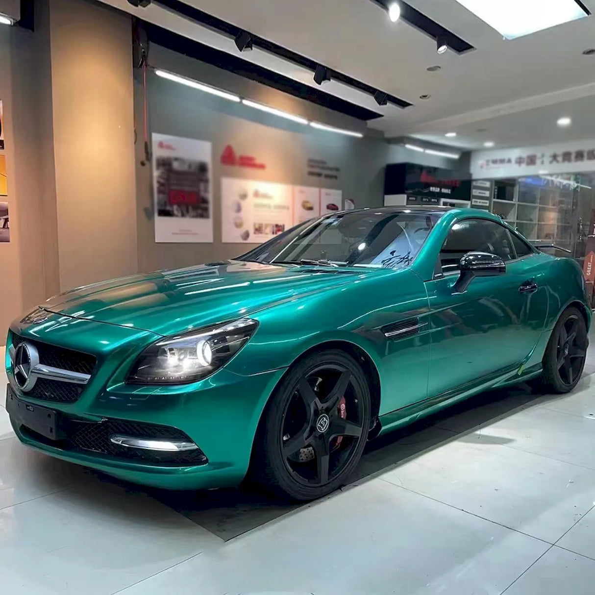 emerald green car wrap