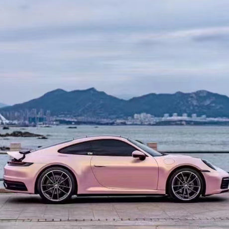 glazed gold pink car wrap