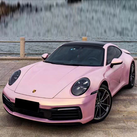 glazed gold pink car wrap