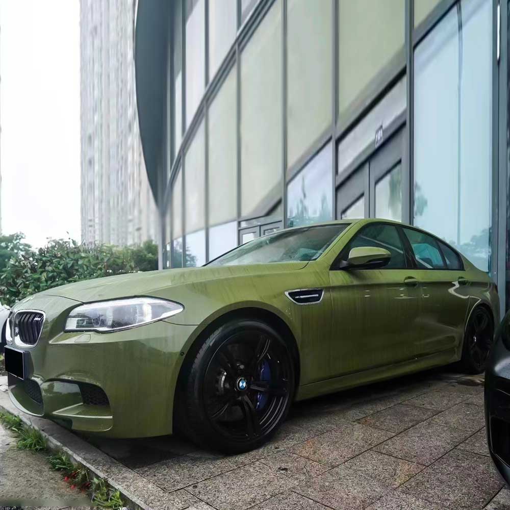 gloss battle green car wrap