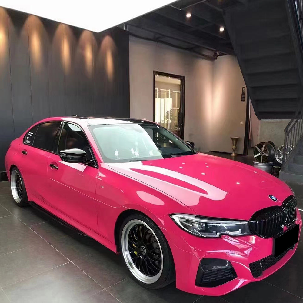 vehicle getting wrapped in gloss beets purple car wrap