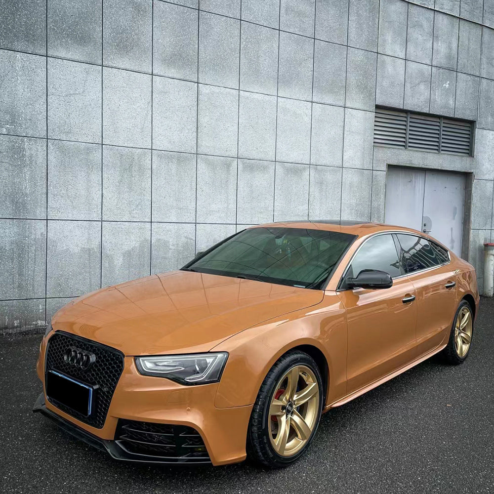 sports car wrapped in gloss caramel brown car wrap