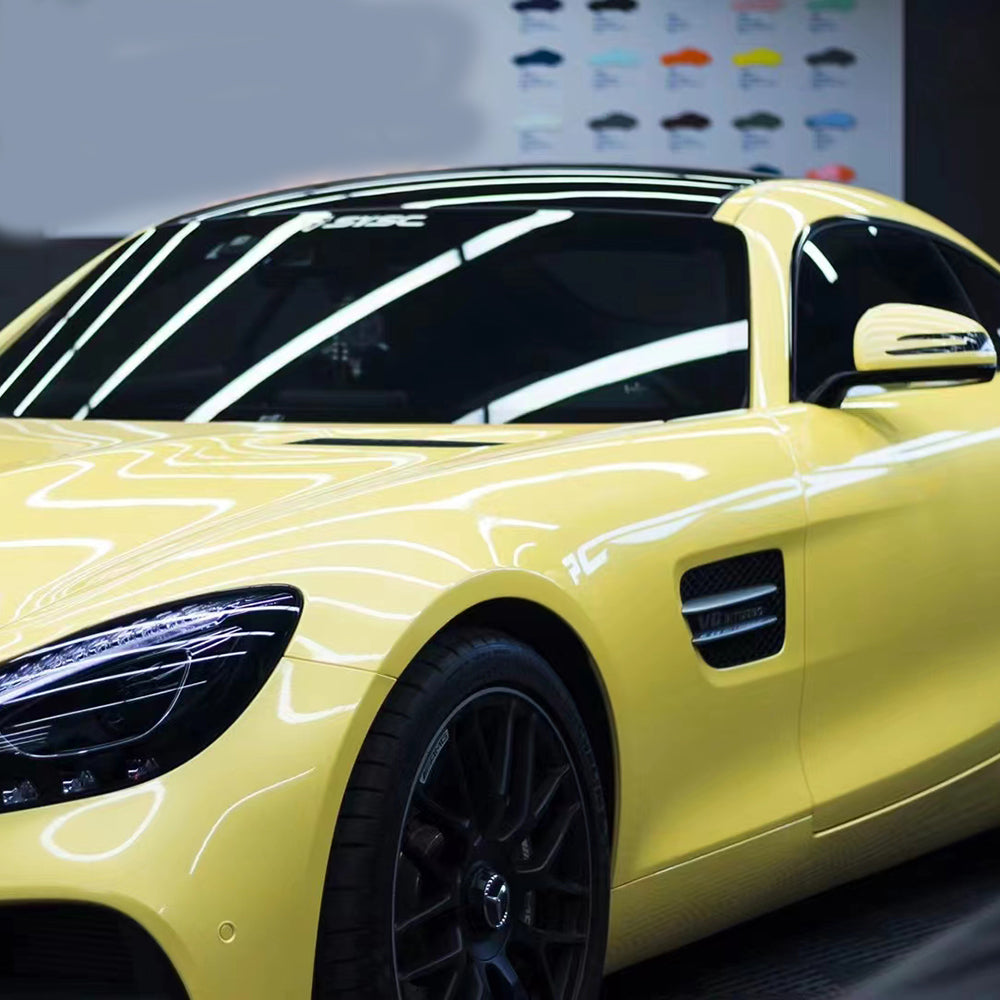 up close look at gloss chanel car wrap