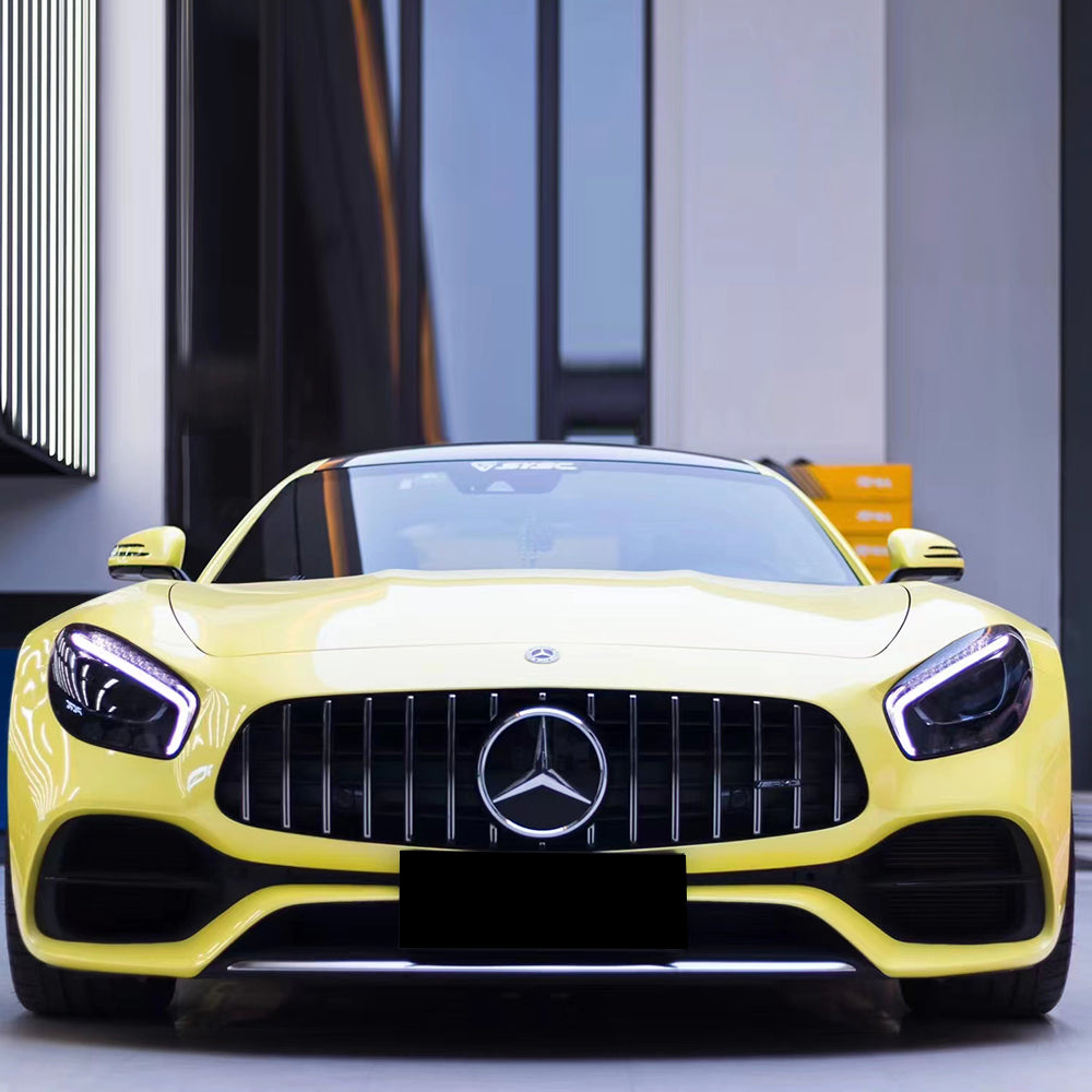 front of a car wrapped with gloss chanel car wrap