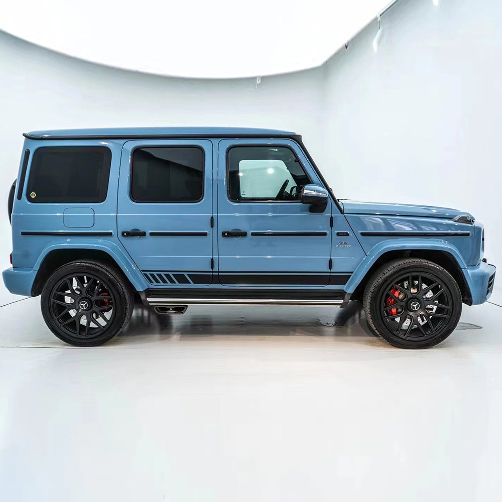 truck wrapped in gloss china blue car wrap