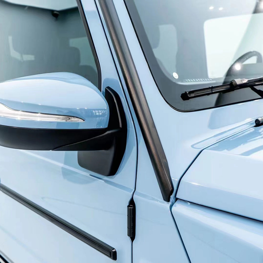 gloss china blue car wrap on a vehicle