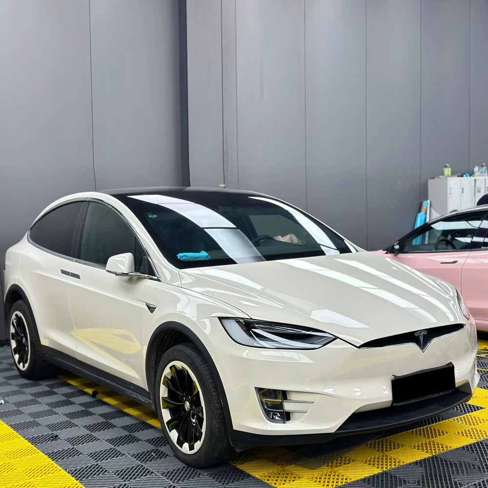 gloss coopers white car wrap