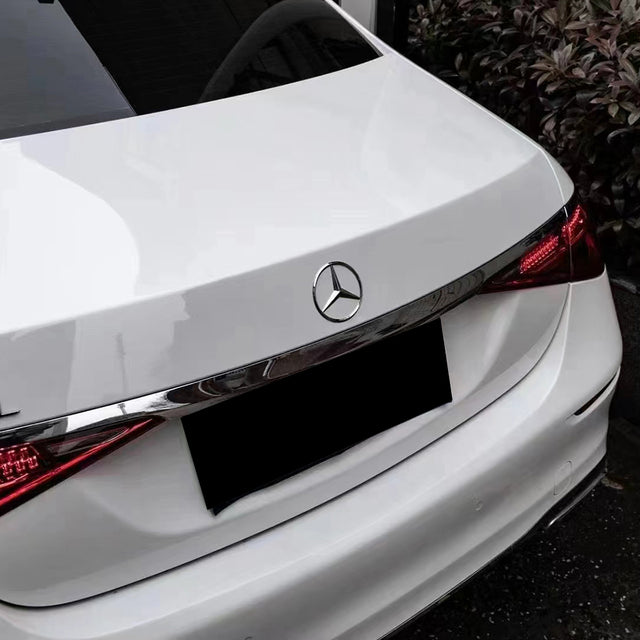 gloss crystal white car wrap on a sedan
