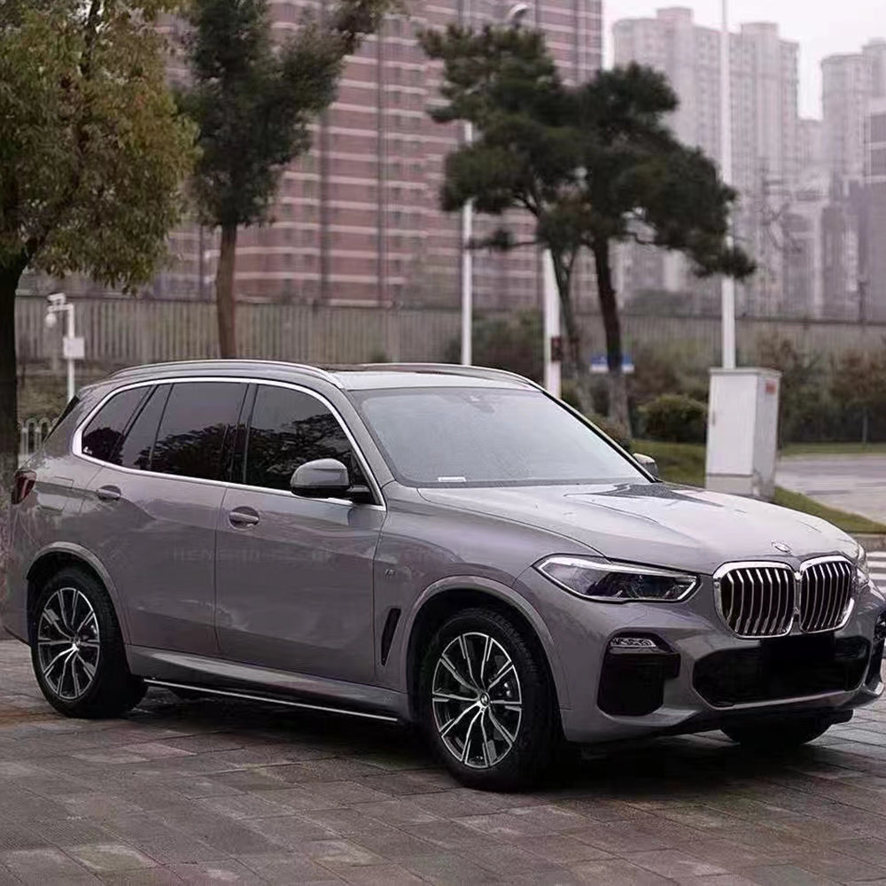 gloss dark nado gray car wrap on a suv