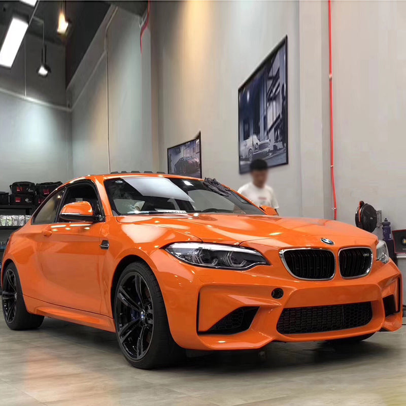 gloss flame orange car wrap